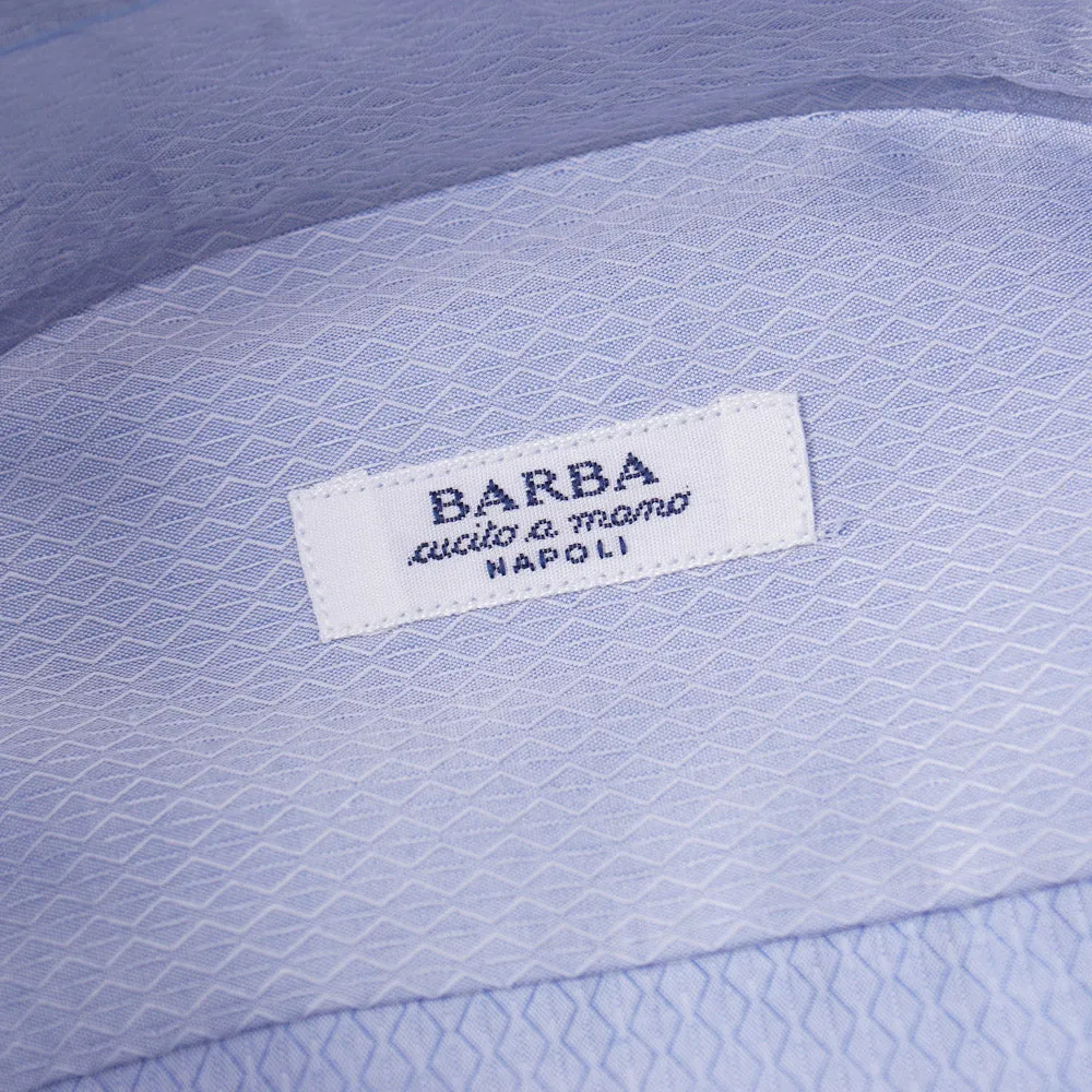 Barba Cotton Shirt in Blue Diamond Jacquard
