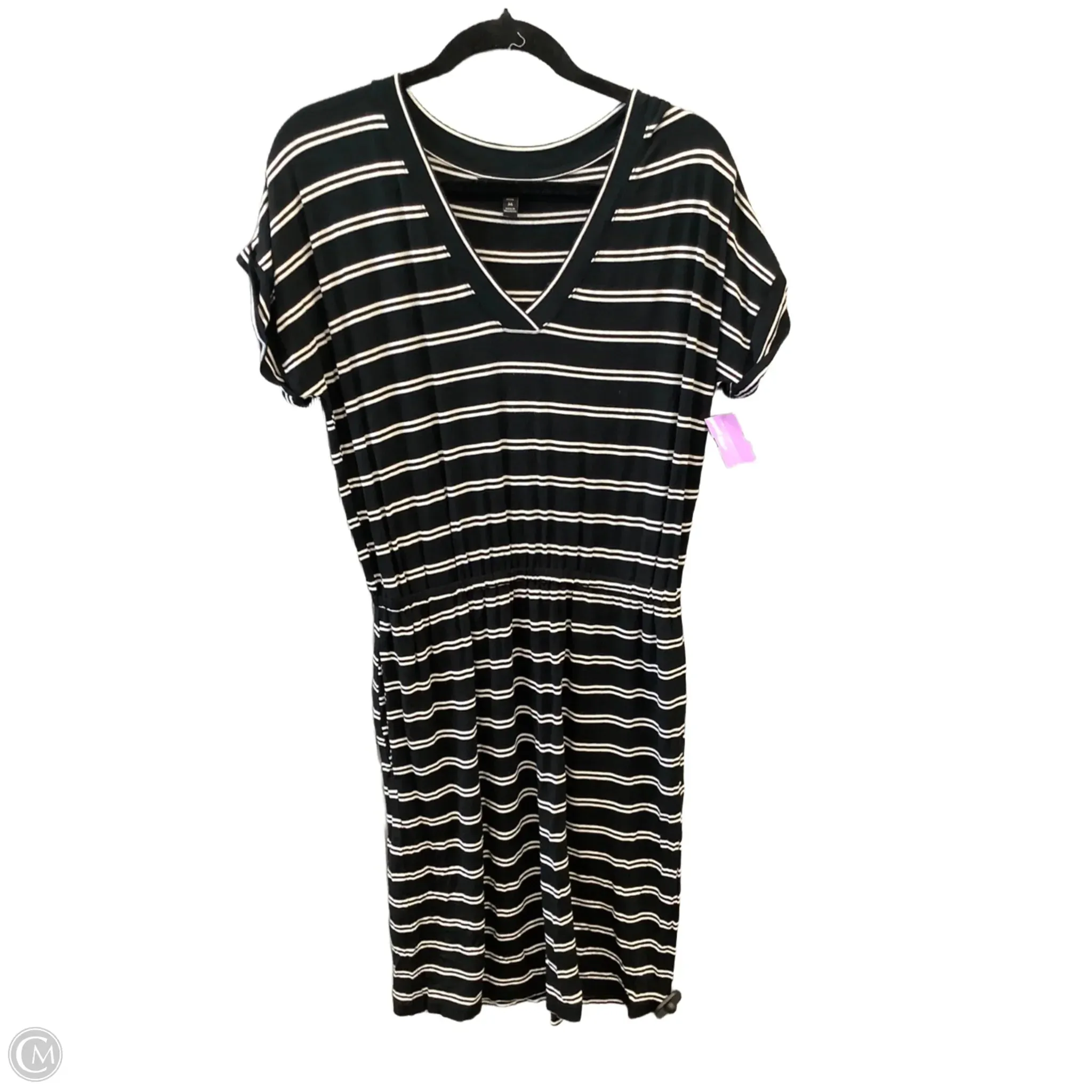 Dress Casual Midi By Banana Republic In Black & White. Size: Mp