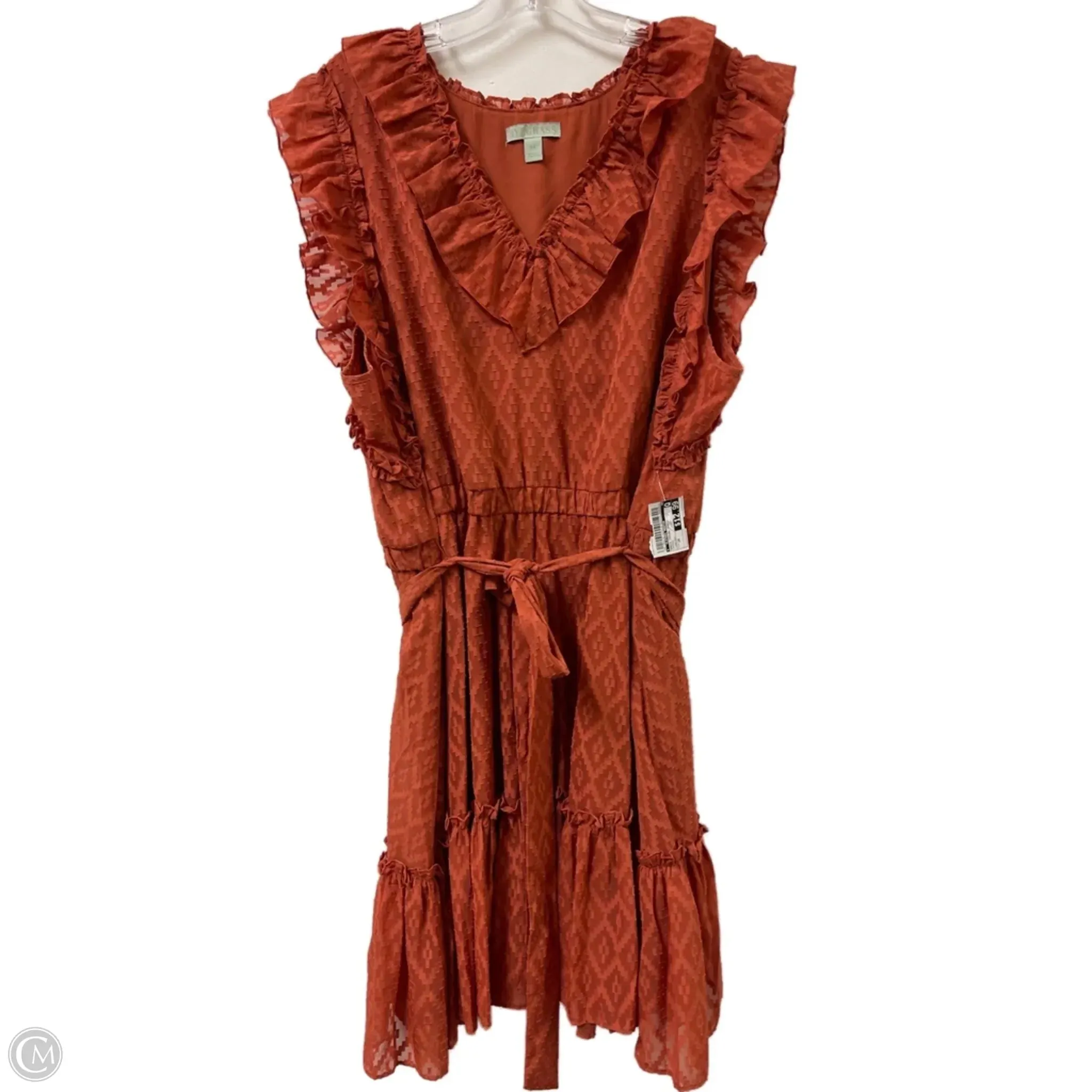 Dress Casual Midi By Clothes Mentor In Orange. Size: 2x
