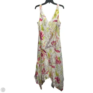 Dress Casual Midi By Lauren By Ralph Lauren In Pink & Yellow. Size: L