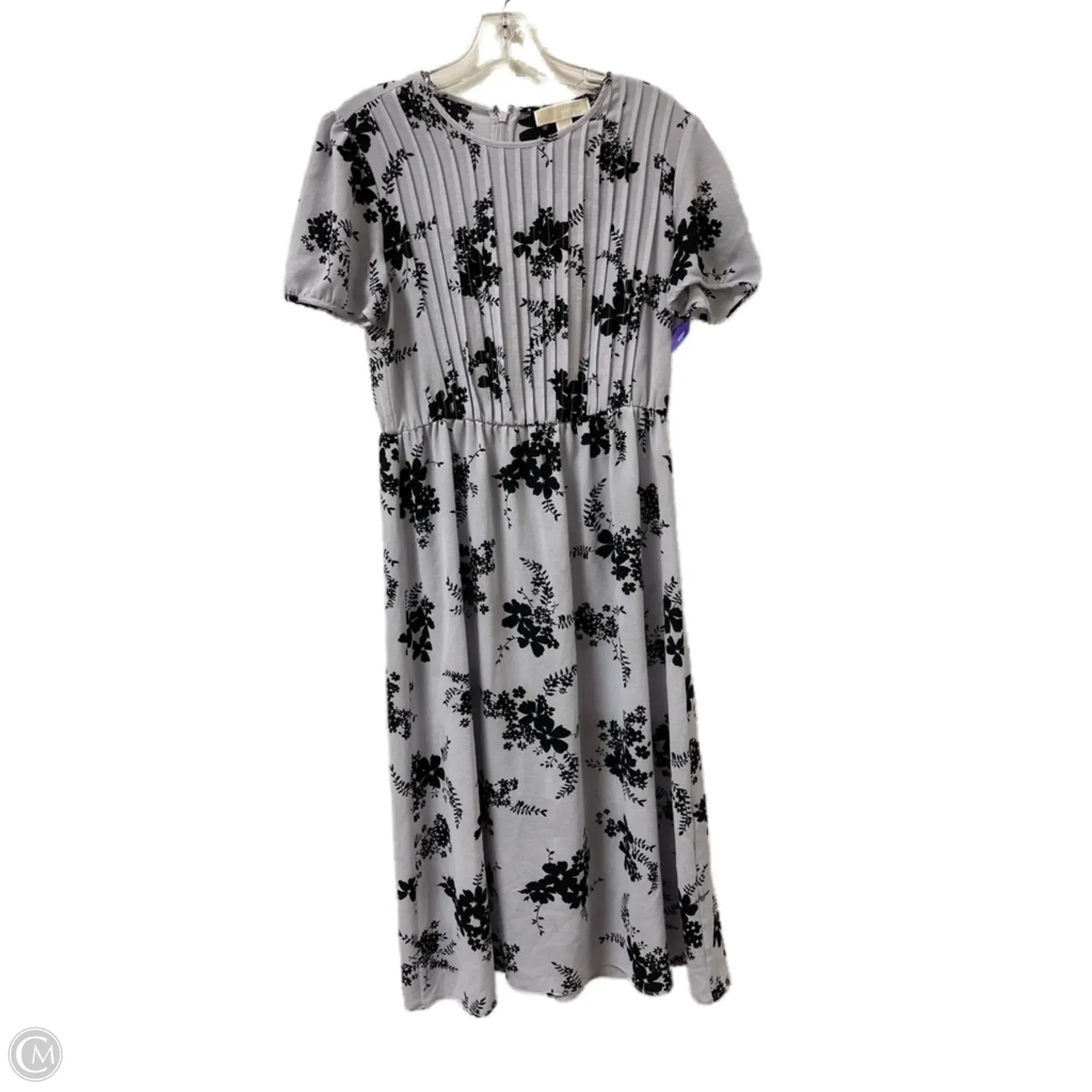 Dress Casual Midi By Michael By Michael Kors In Black & Purple. Size: M