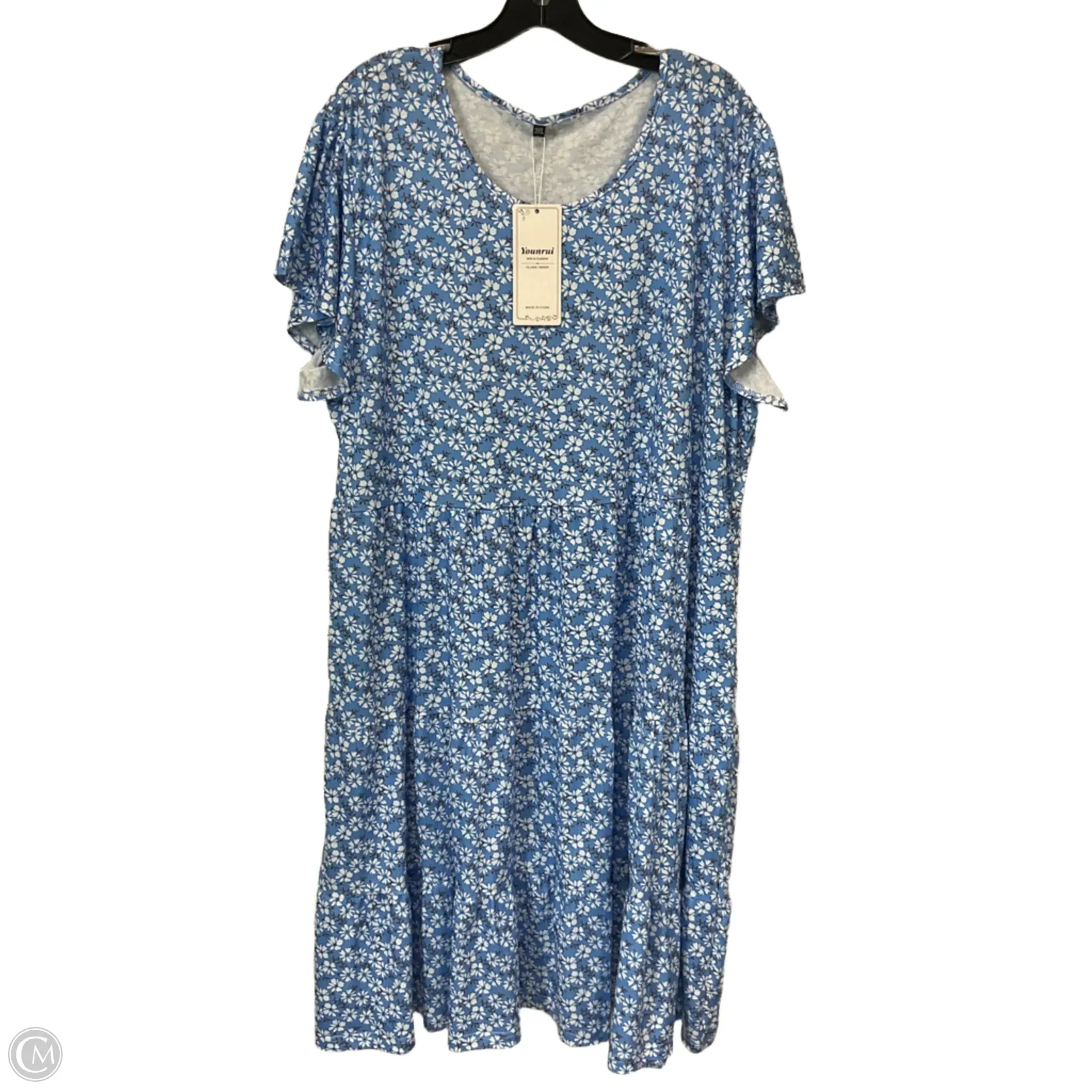 Dress Casual Short By YOUNRUI In Blue. Size: 3x