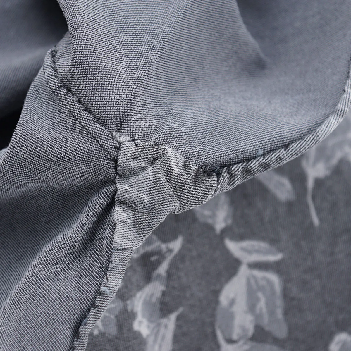 Kiton Slim-Fit Floral Denim Shirt