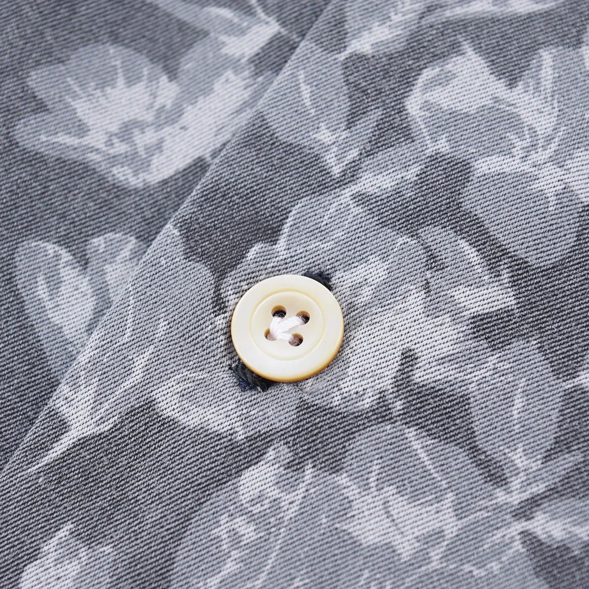 Kiton Slim-Fit Floral Denim Shirt