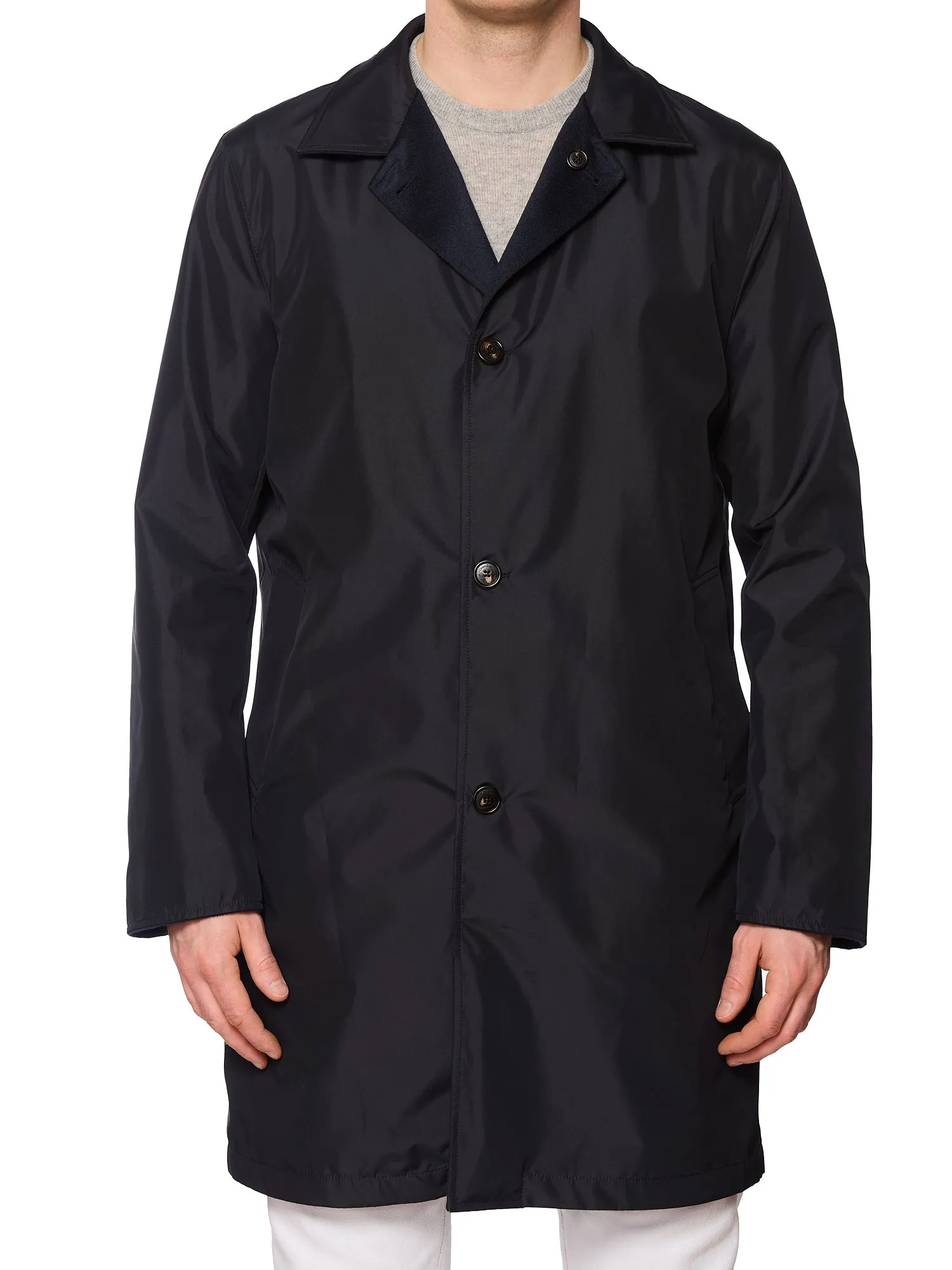 SARTORIO Napoli Peak1 Reversible Loro Piana Cashmere Barbera Coat EU 52 US L