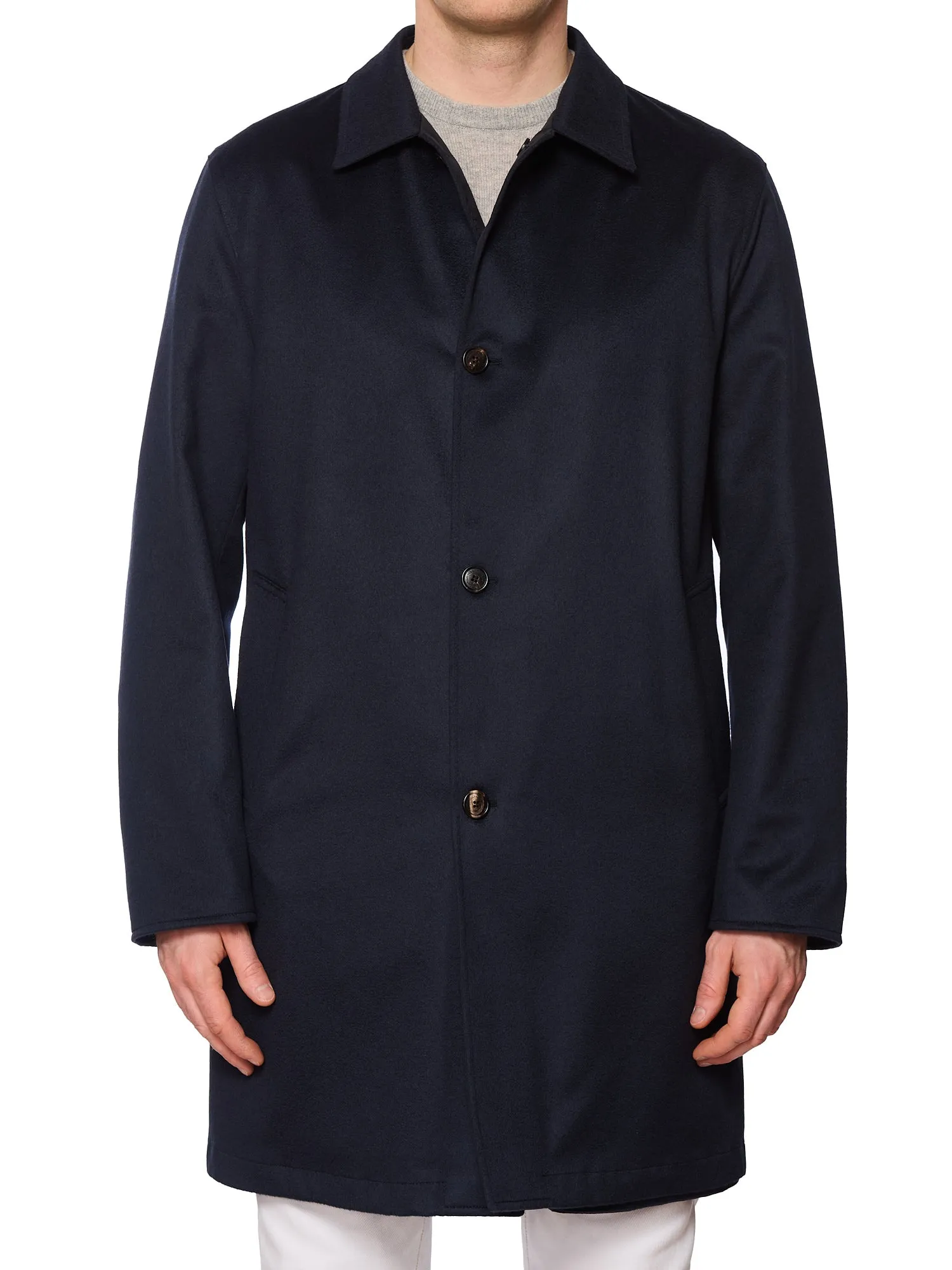 SARTORIO Napoli Peak1 Reversible Loro Piana Cashmere Barbera Coat EU 52 US L