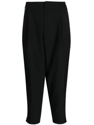 Tapered-Leg Cropped Wool Trousers